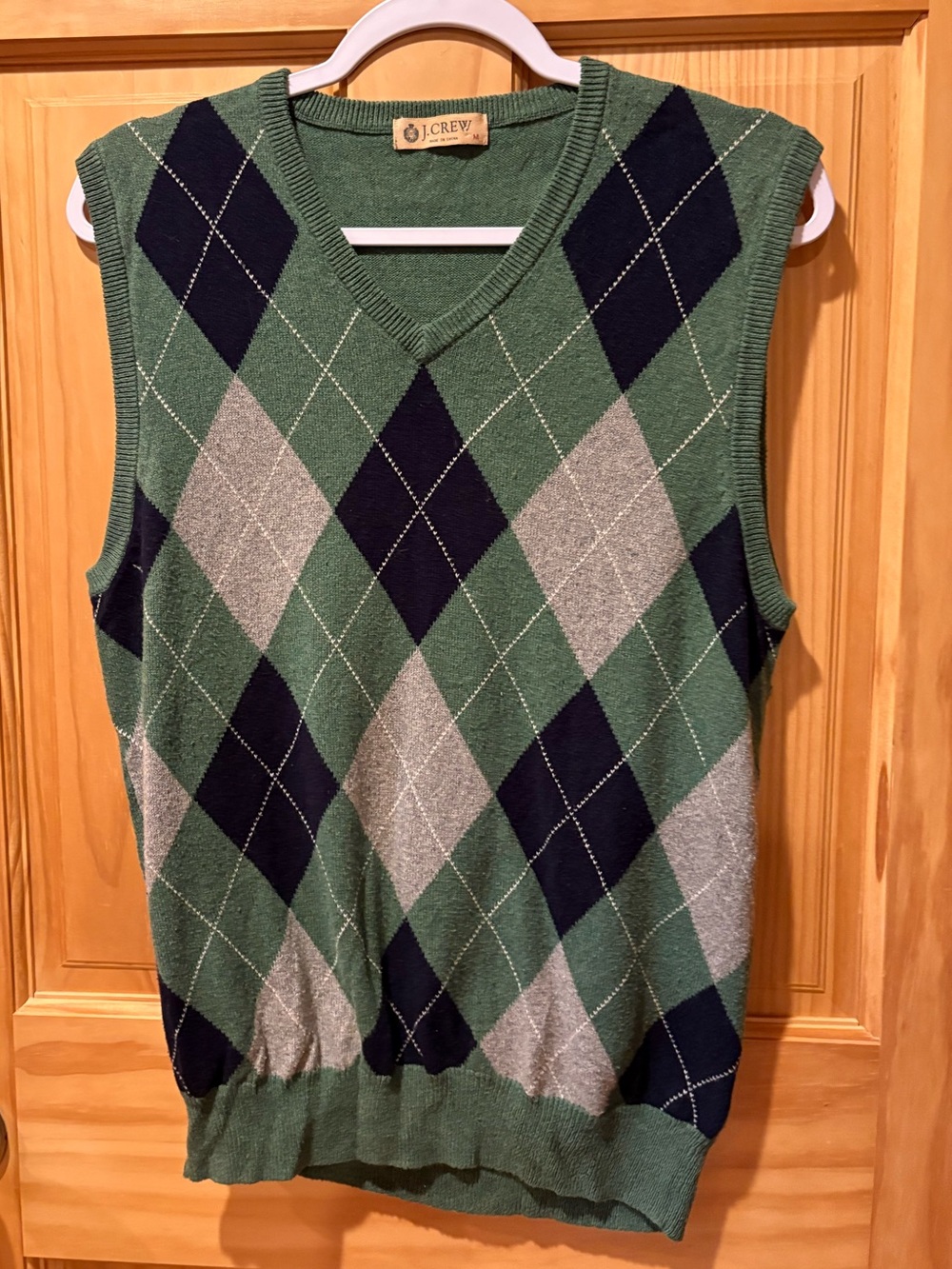 Vintage J. Crew Argyle V-Neck Sweater Vest Mens M
